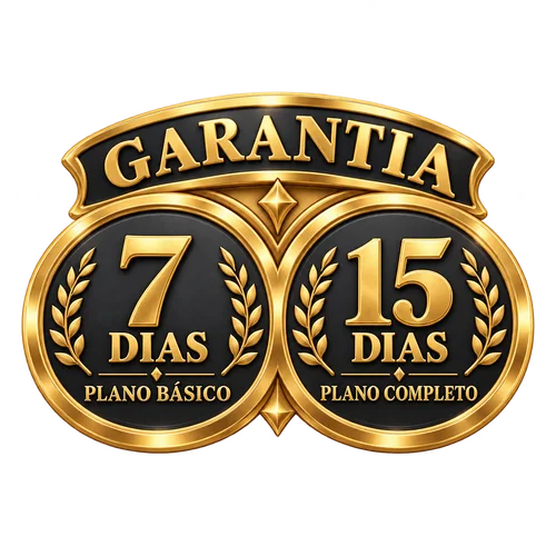 Garantia de 7 dias no Plano Básico e 15 dias no Plano Completo